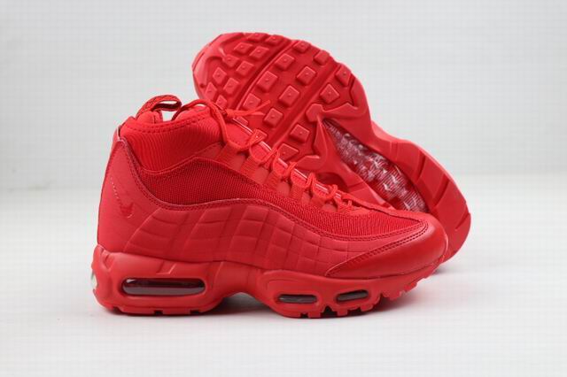 Nike Air Max 95 Men's Sneakerboot Chinese Red-01 - Click Image to Close